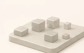 A small flat platform holding a few scattered blocks.